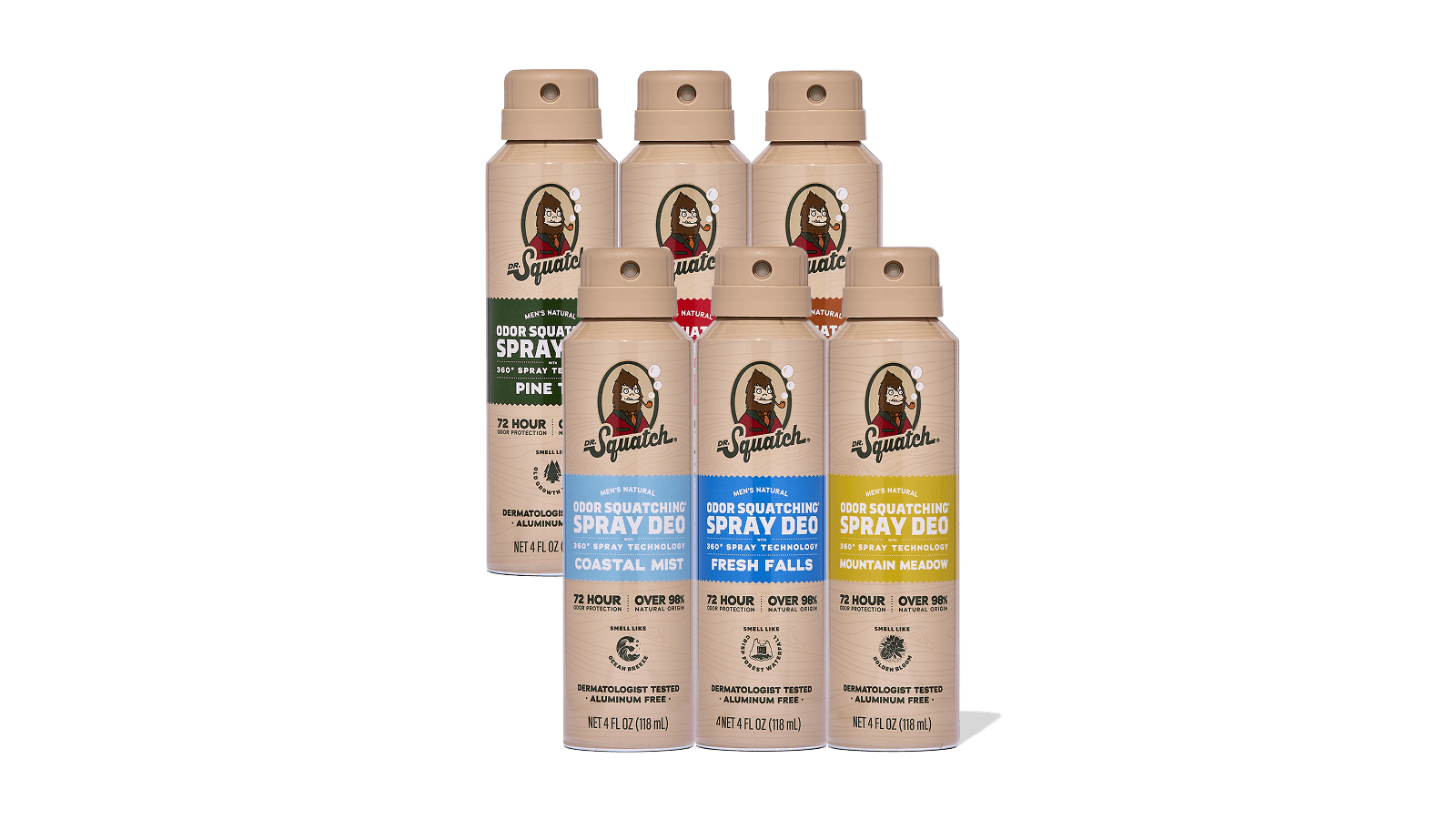 Spray Deodorant 6-Pack - Fresh Scent Every Shower