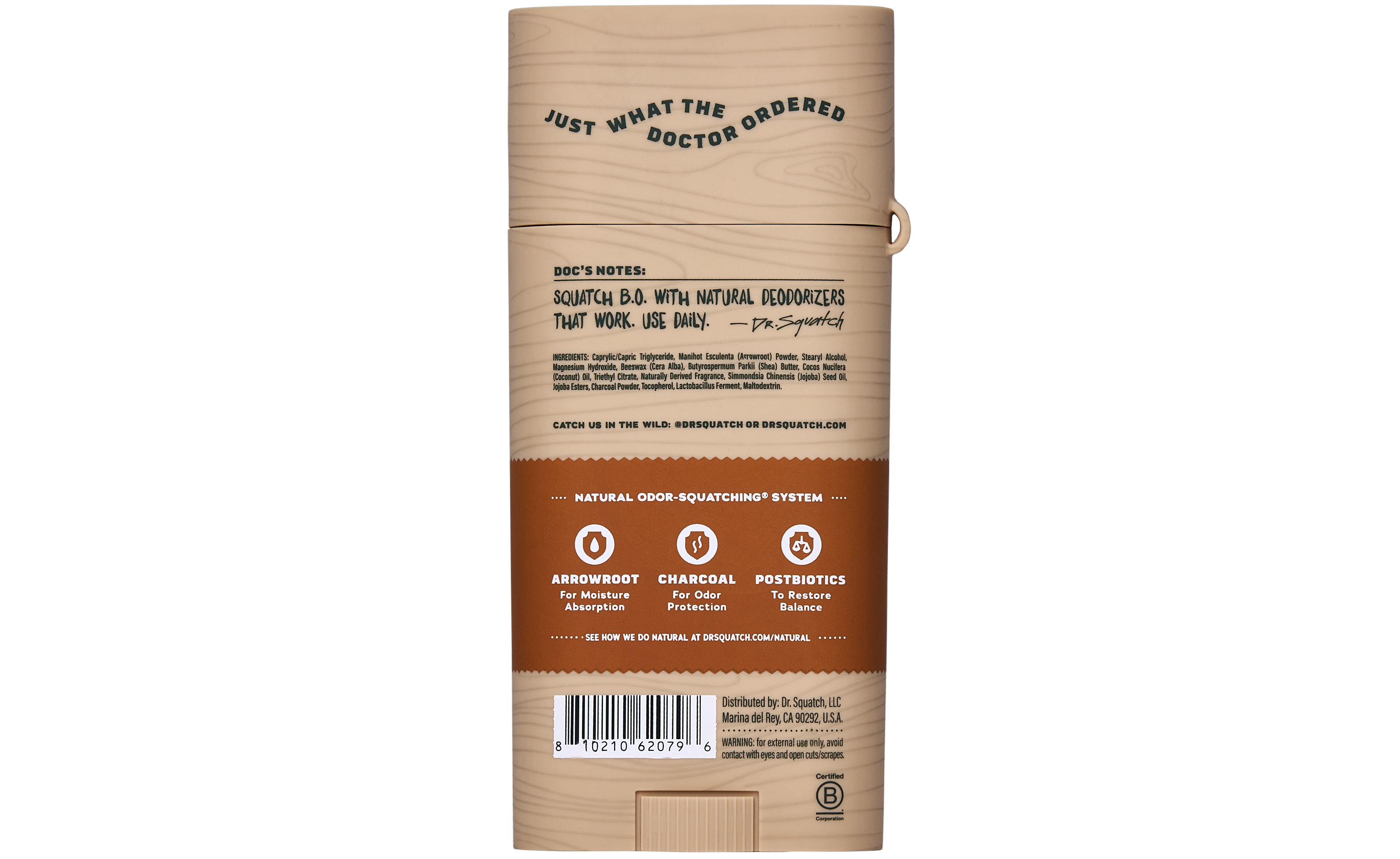 Wood Barrel Bourbon Deo Flask - Send Dirt Out and Fresh In