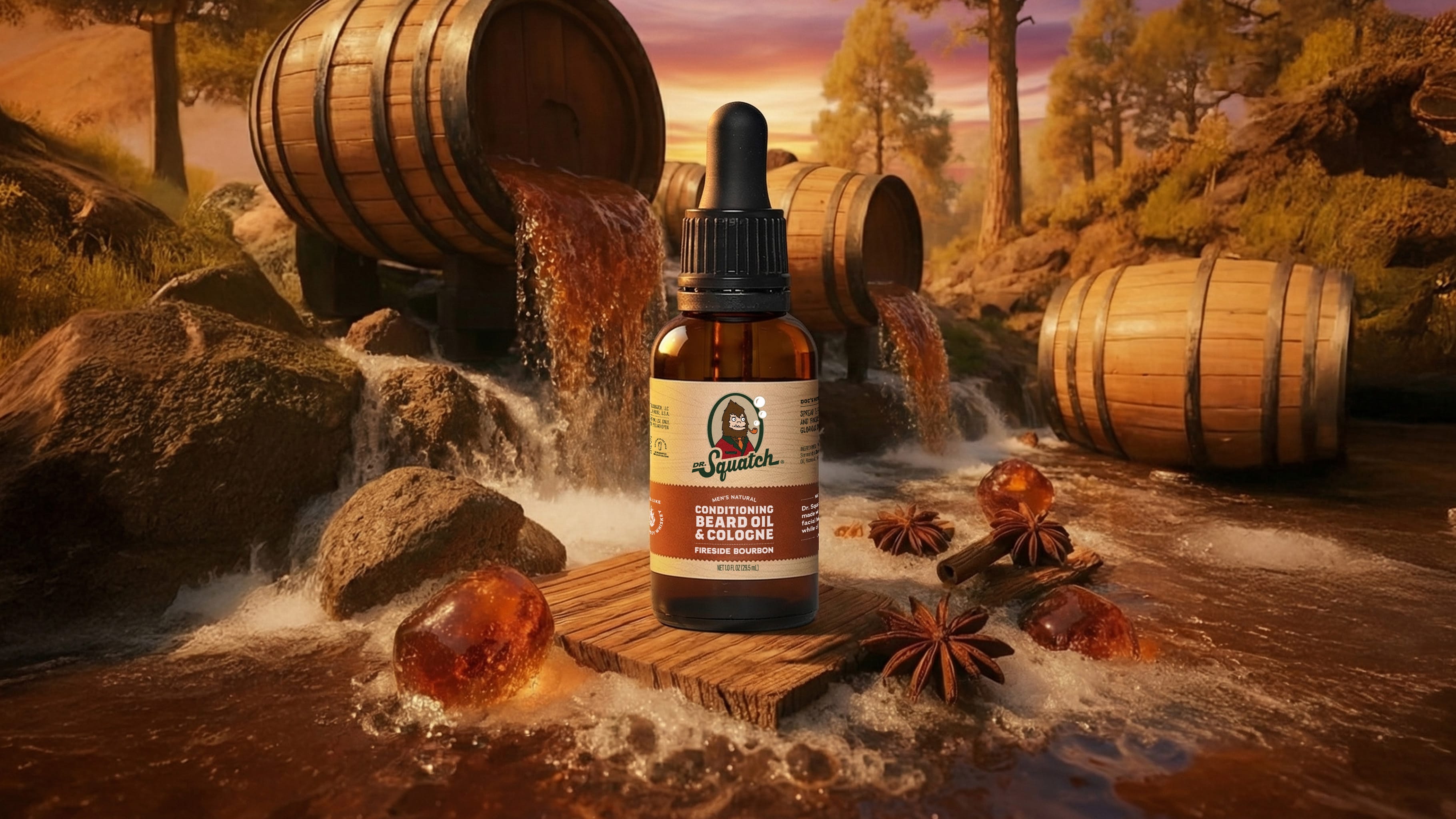 Conditioning Beard Oil & Cologne Fireside Bourbon - Your Daily Fresh Reset