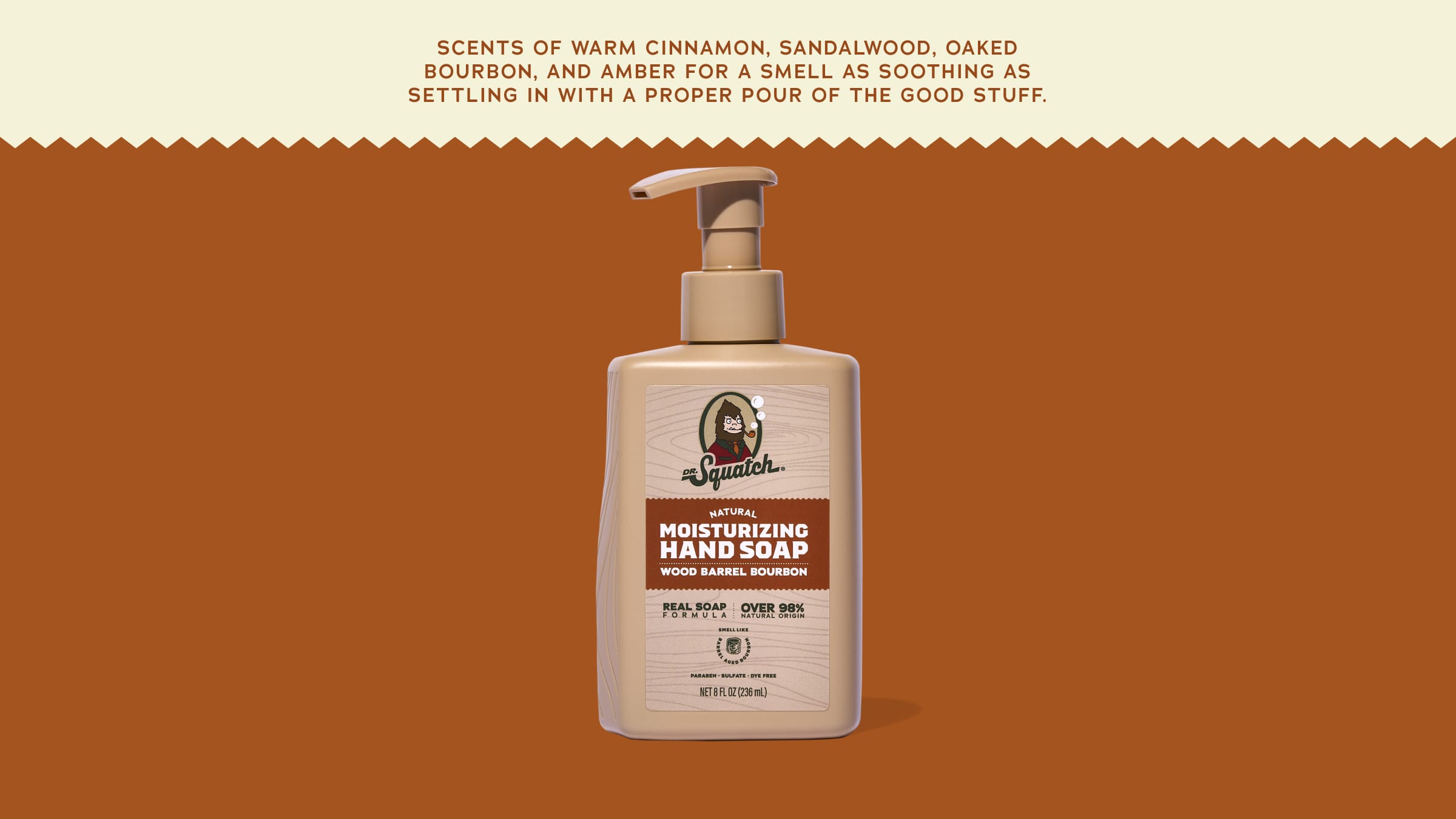 Wood Barrel Bourbon Hand Soap - Feel Clean and Smell Clean