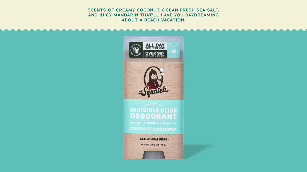 Coconut Castaway Invisible Glide Deodorant - Smell Fresh and Feel Sharp