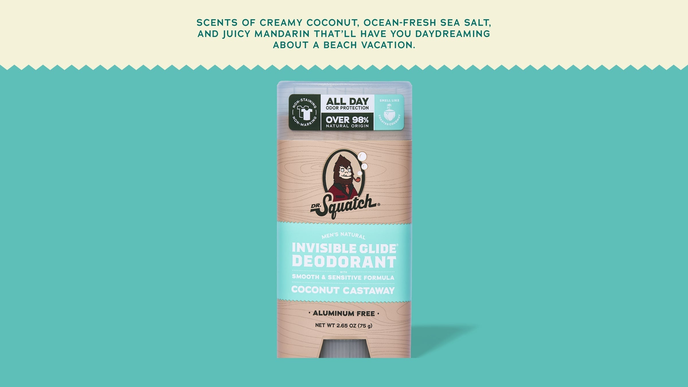 Coconut Castaway Invisible Glide Deodorant - Smell Fresh and Feel Sharp