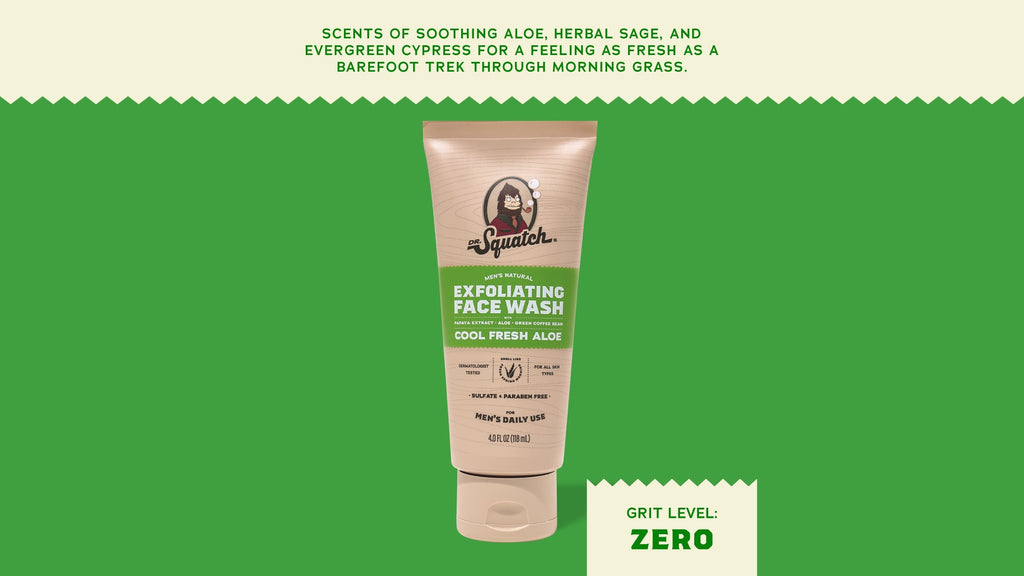 Cool Fresh Aloe Exfoliating Face Wash - Rugged Soap for Men