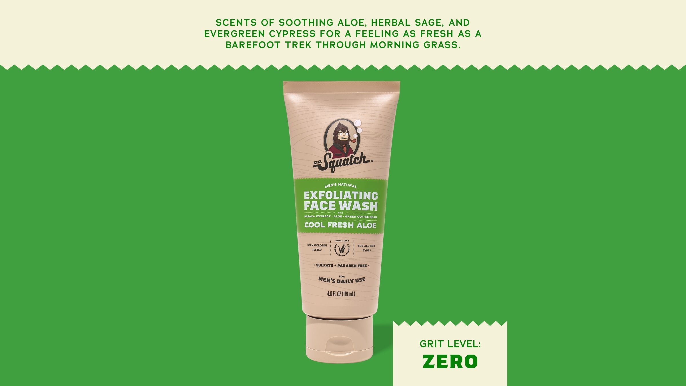 Cool Fresh Aloe Exfoliating Face Wash - Rugged Soap for Men