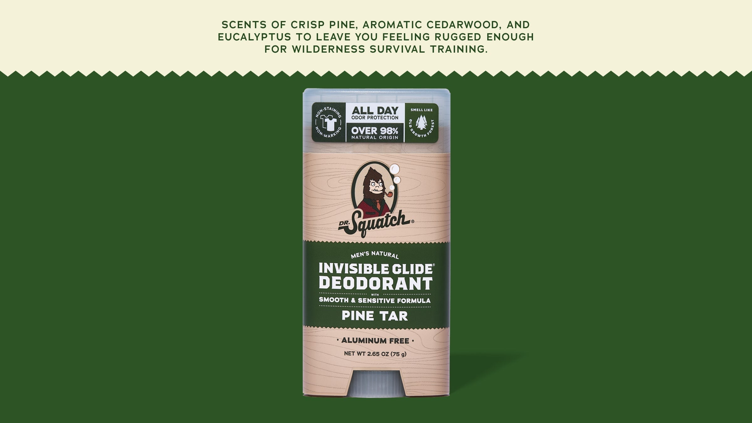 Pine Tar Invisible Glide Deodorant - Clean Up Then Head Out