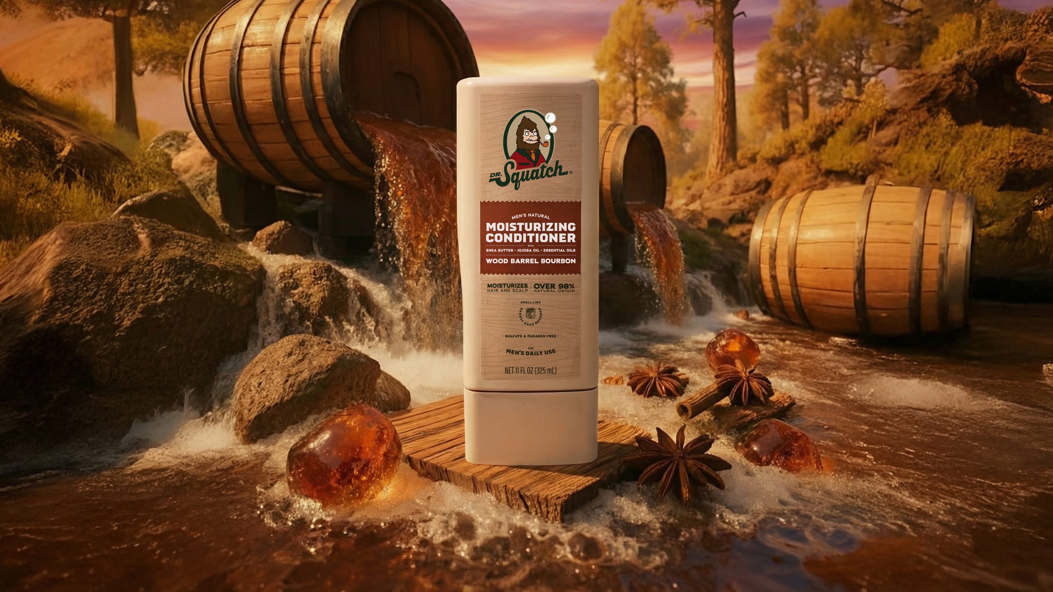 Wood Barrel Bourbon Conditioner - Freshen Your Shower Game