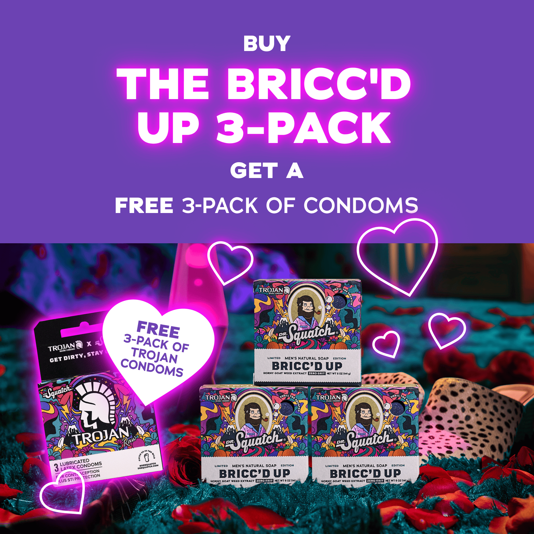 Bricc'd Up Condom 3-Pack - Every Bar Brings Fresh