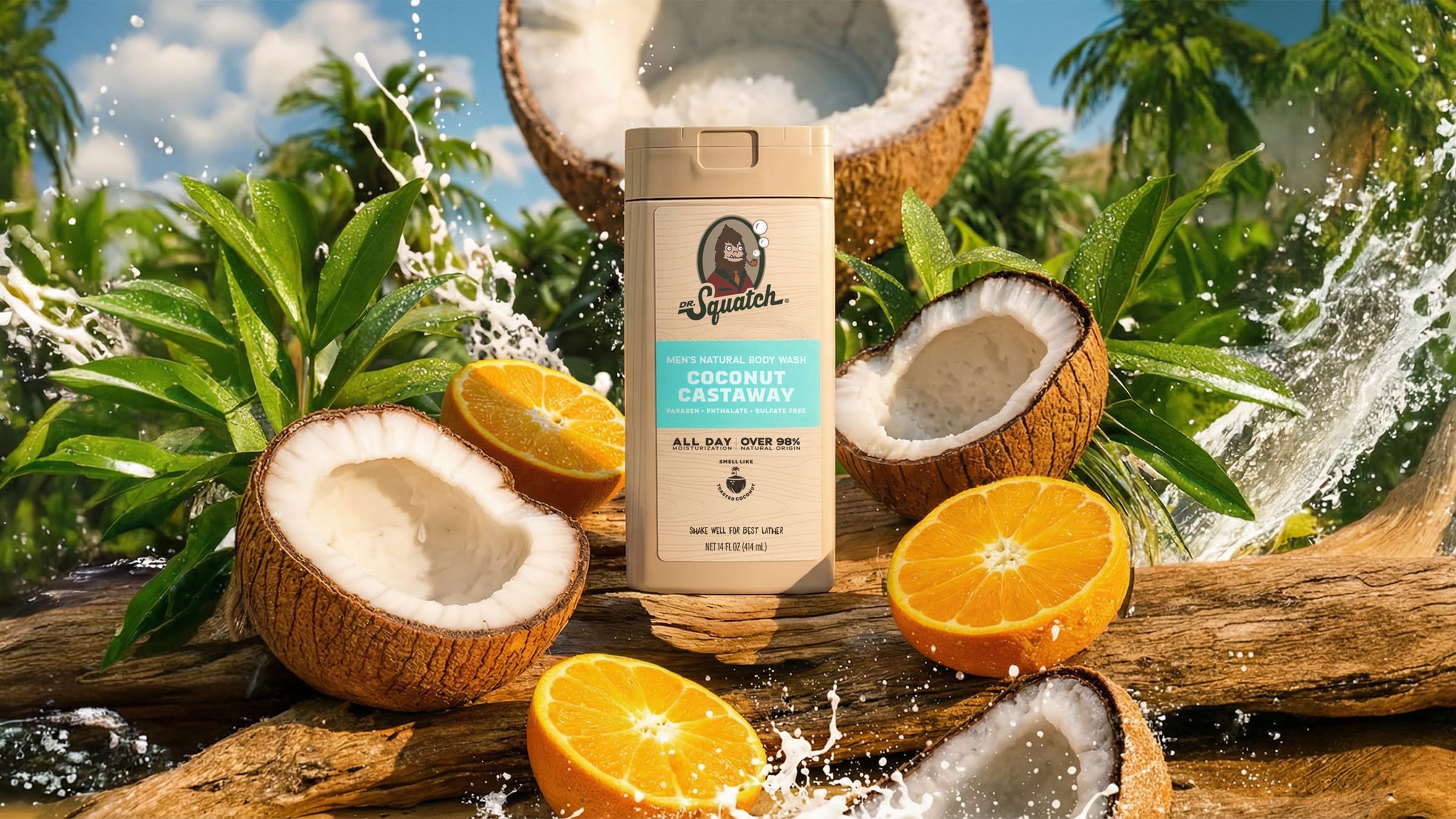 14 oz Coconut Castaway Body Wash - Bold Scents for Clean Skin
