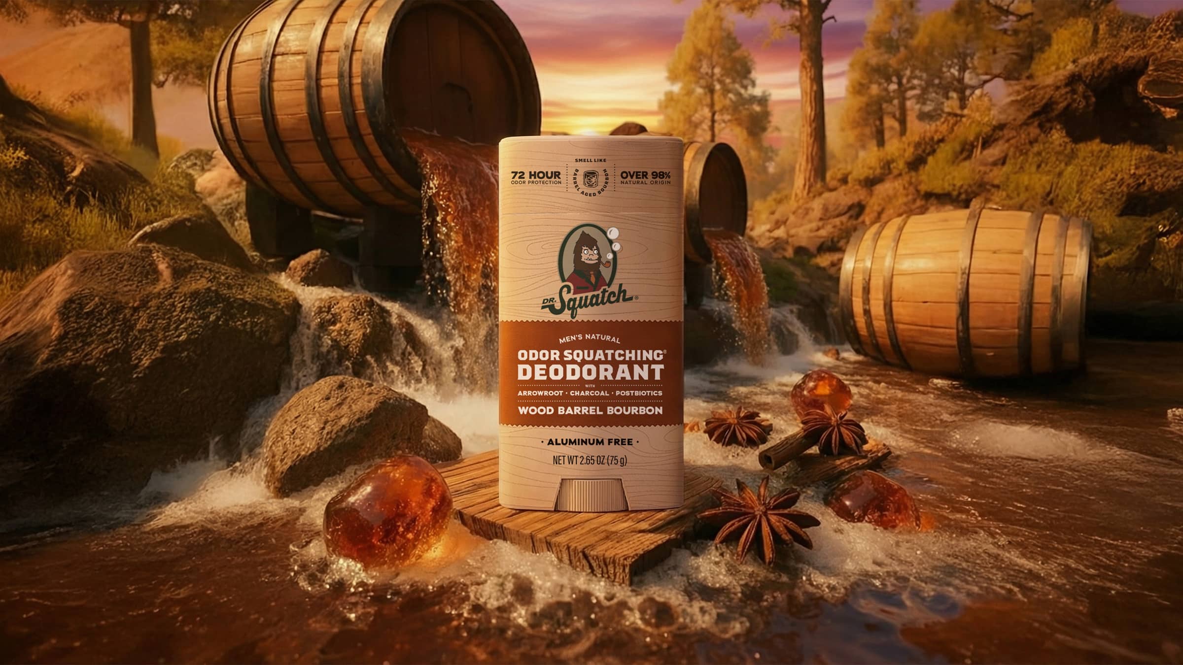 Wood Barrel Bourbon Deodorant - Better Bars for Men
