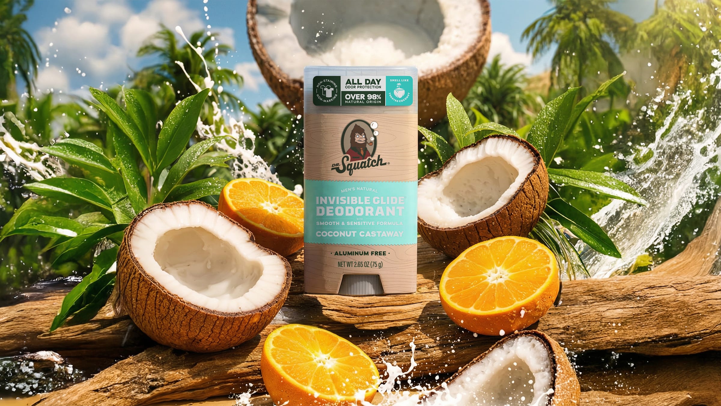 Coconut Castaway Invisible Glide Deodorant - Smell Fresh and Feel Sharp