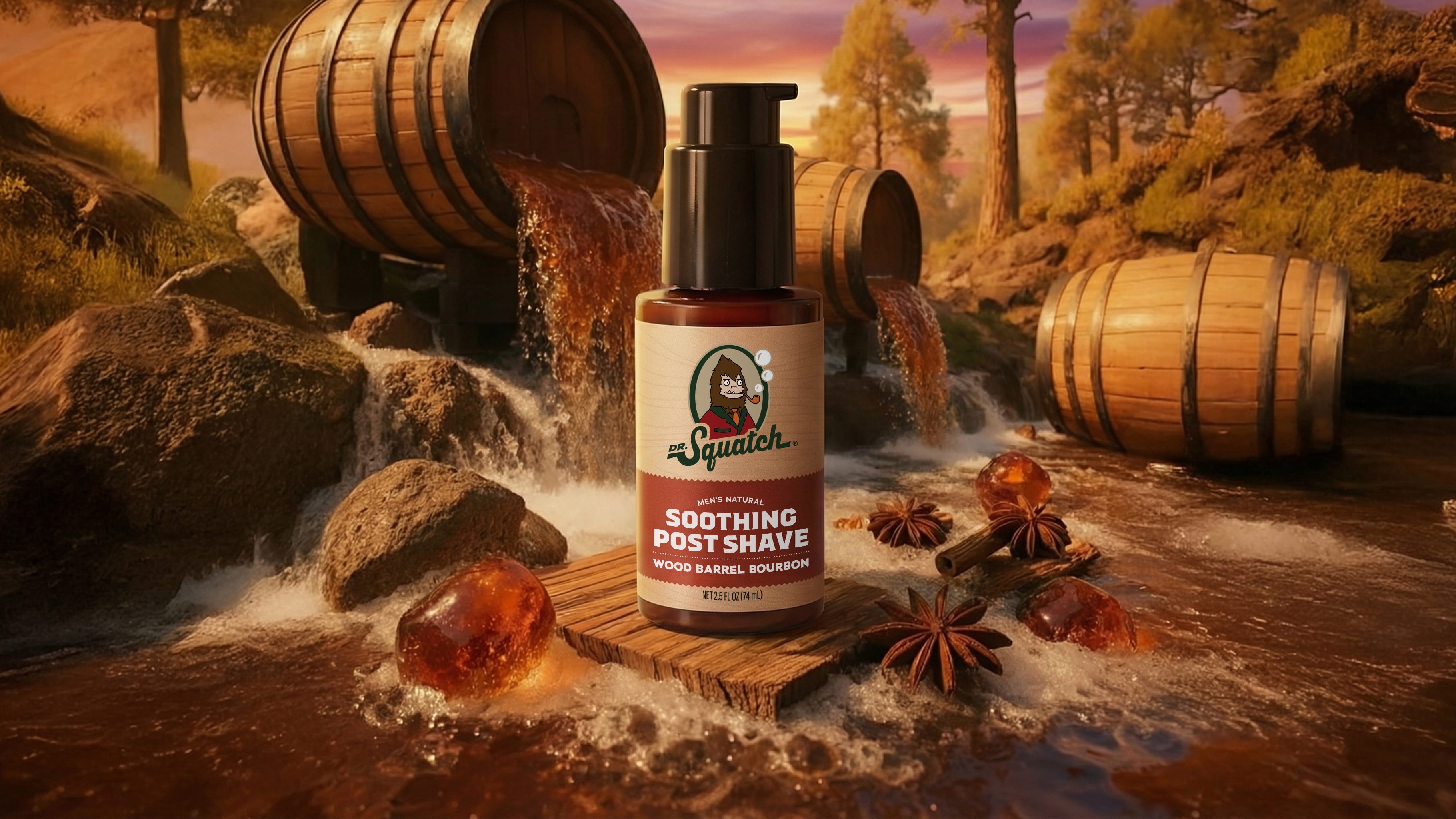 Soothing Post Shave Wood Barrel Bourbon - Clean Scents for Men