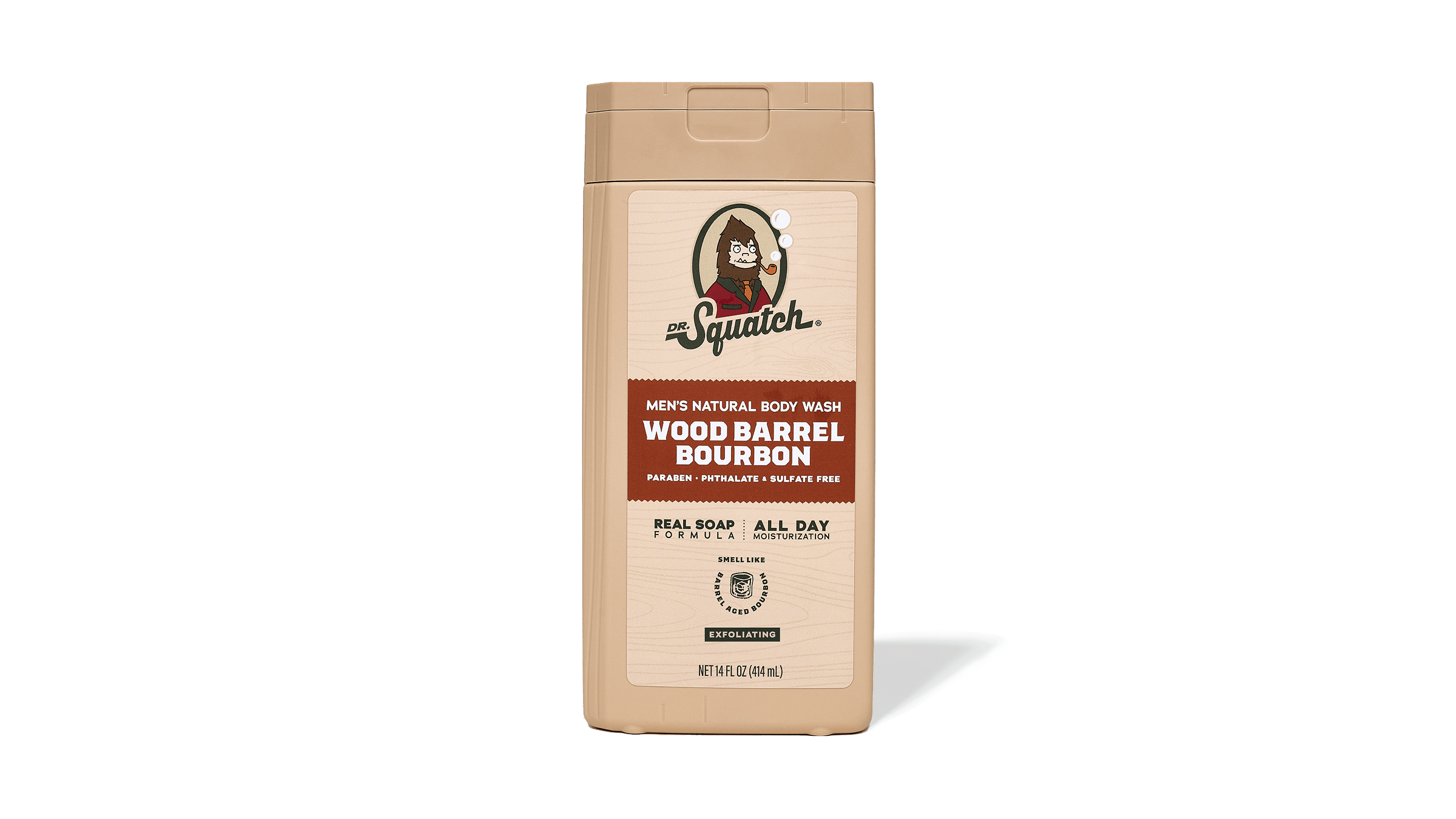 14 oz Wood Barrel Bourbon Exfoliating Body Wash - Feel Fresh Before You Leave