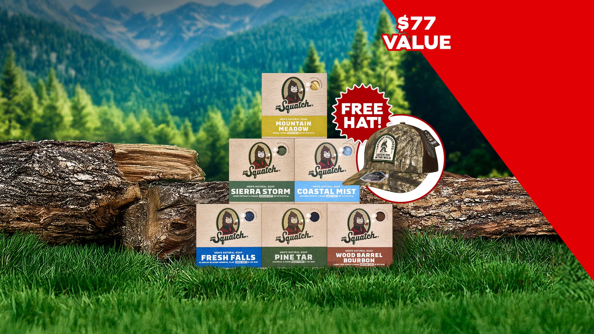 6 Pack Bar Soap + FREE Realtree Hat - The Bar Men Reach For